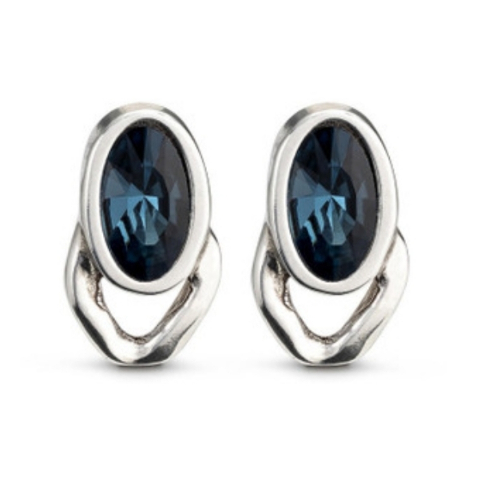 UNO de 50 Earrings • THE QUEEN • Silver plated With Blue Crystal